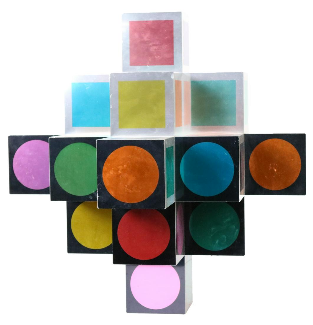Victor Vasarely Aluminum Multicolor Sculpture (1 of 8)