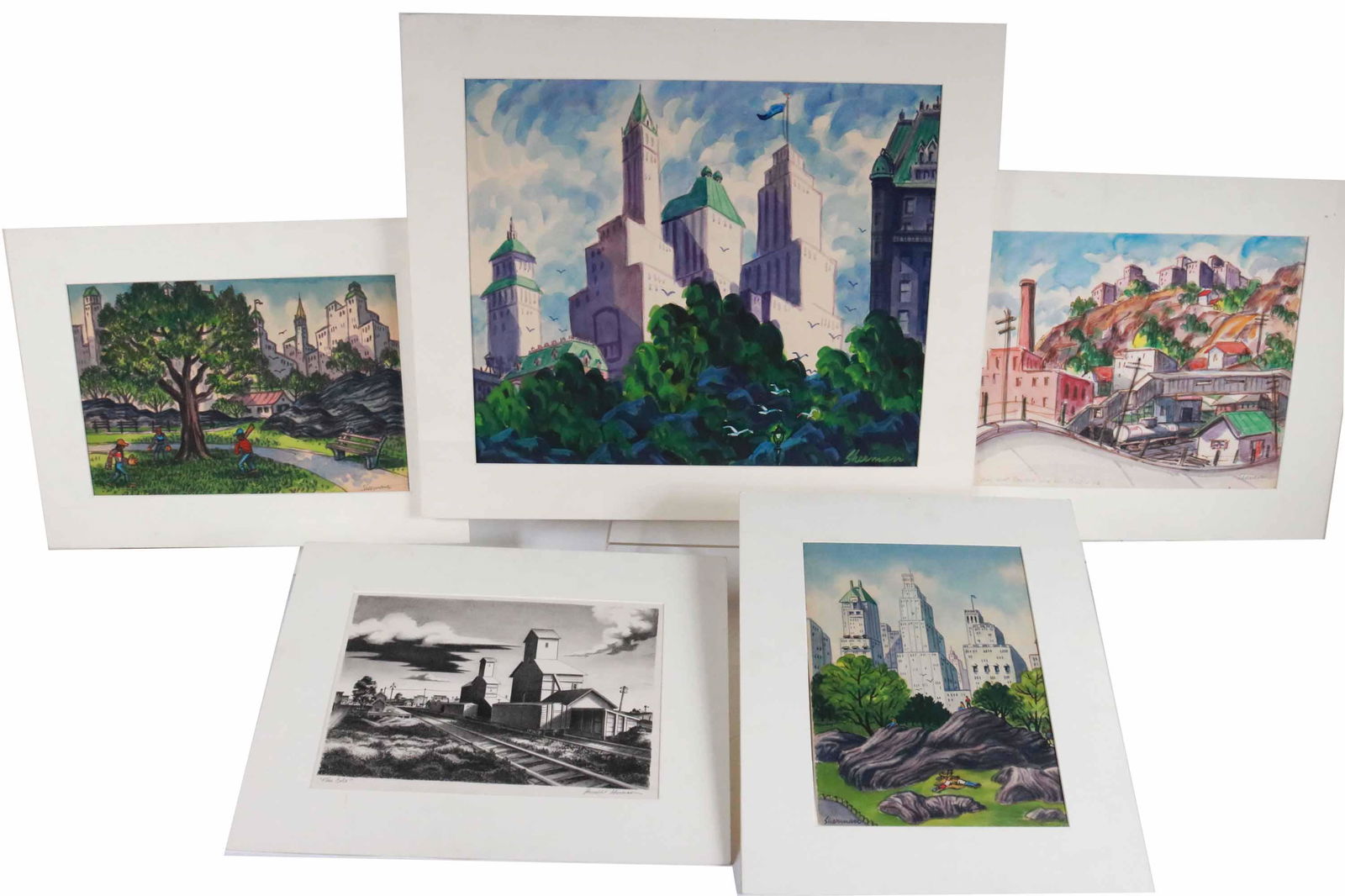 James Russel Sherman, Watercolor, View of C.P.S. (1 of 9)