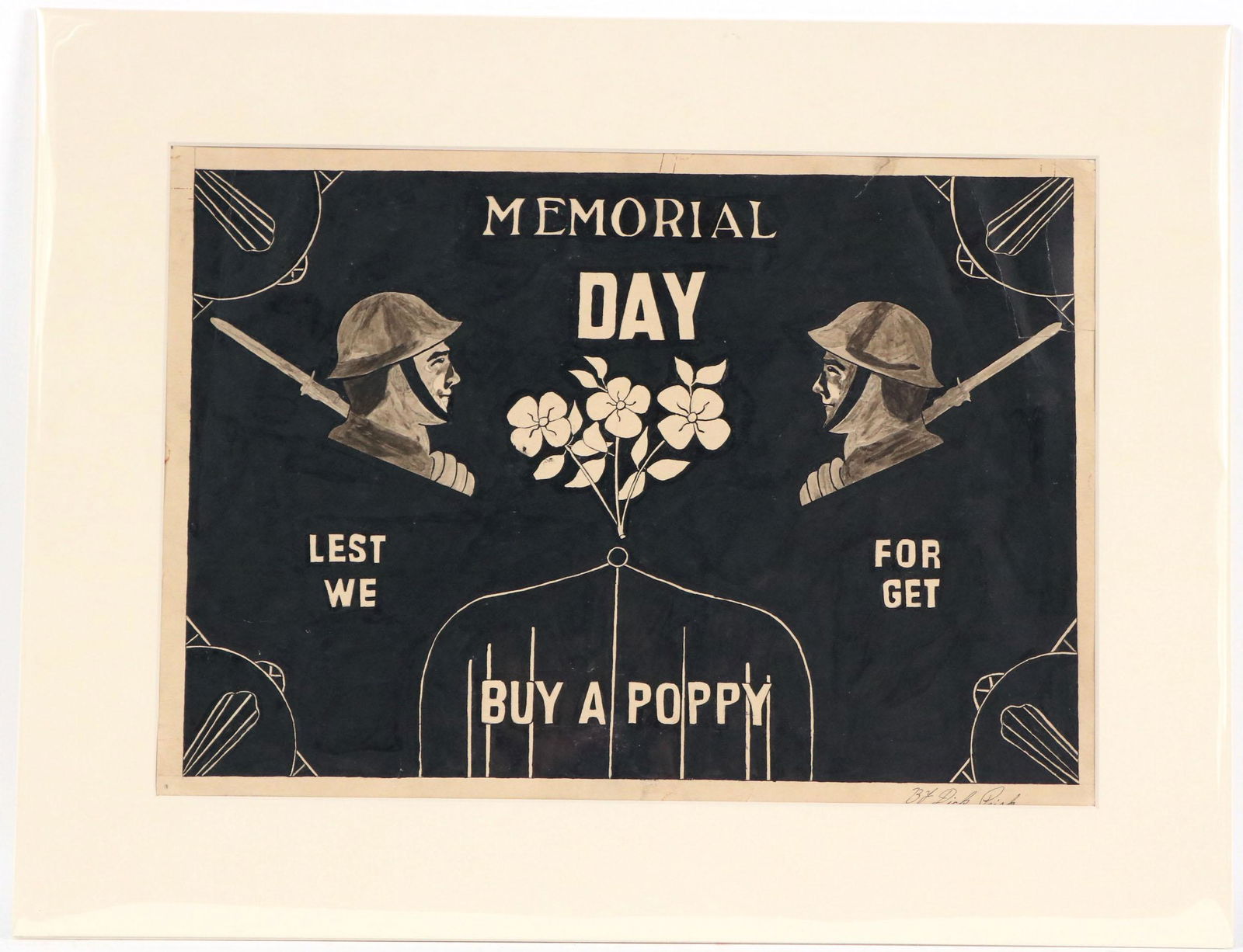 Dick Prisk, Pen & Ink, Memorial Day, Buy a Poppy (1 of 4)