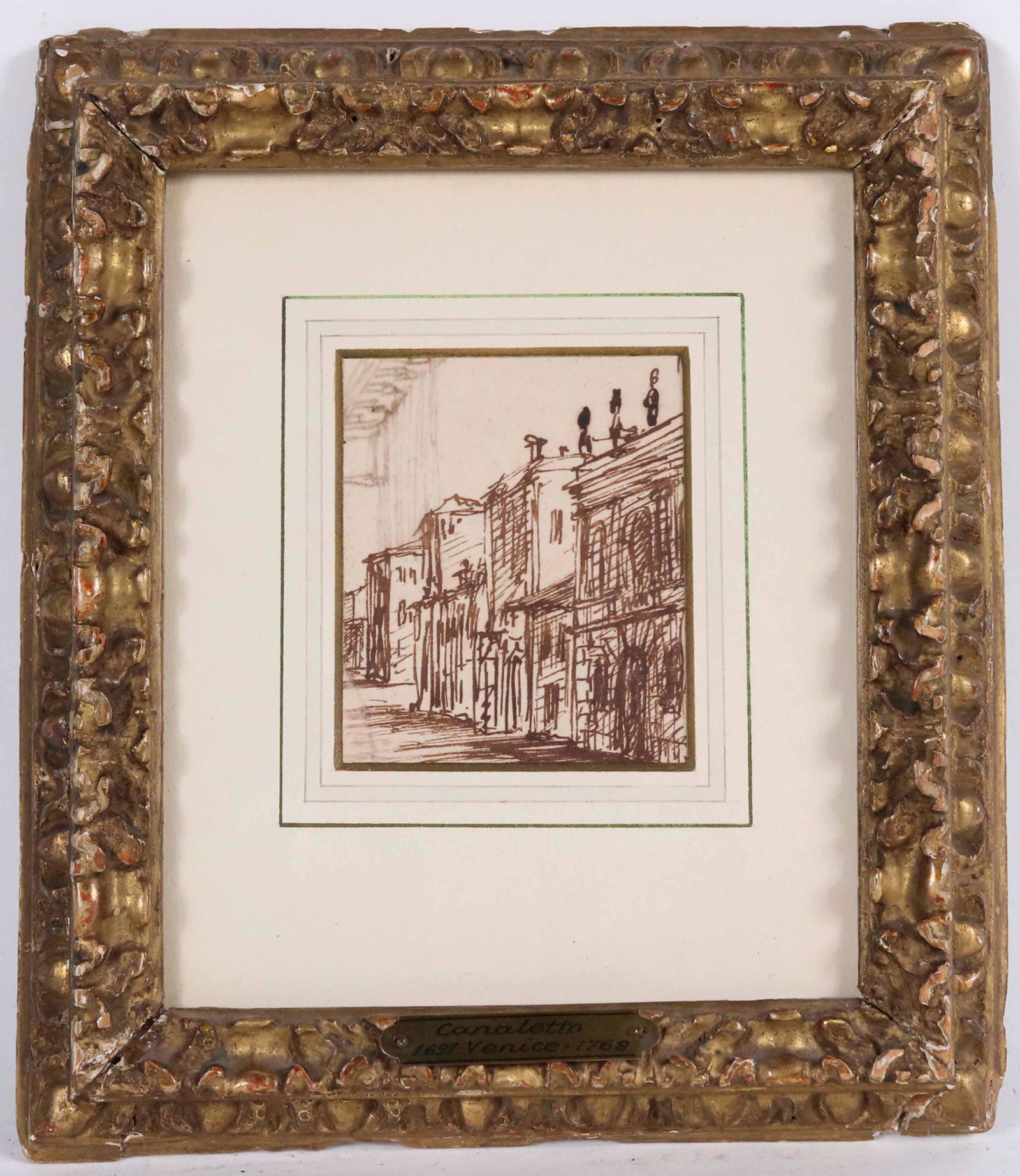 Pen and Brown Ink, View of a City Street (1 of 6)