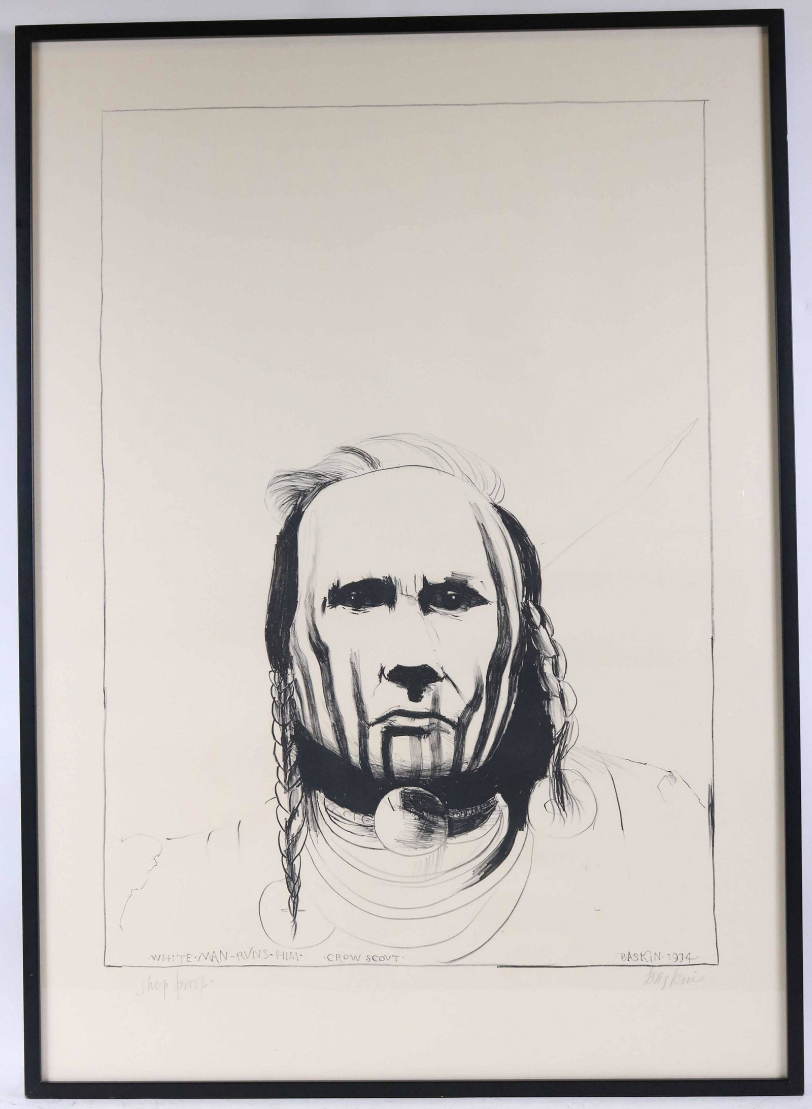 Leonard Baskin, Lithograph "Chief White Man" (1 of 6)