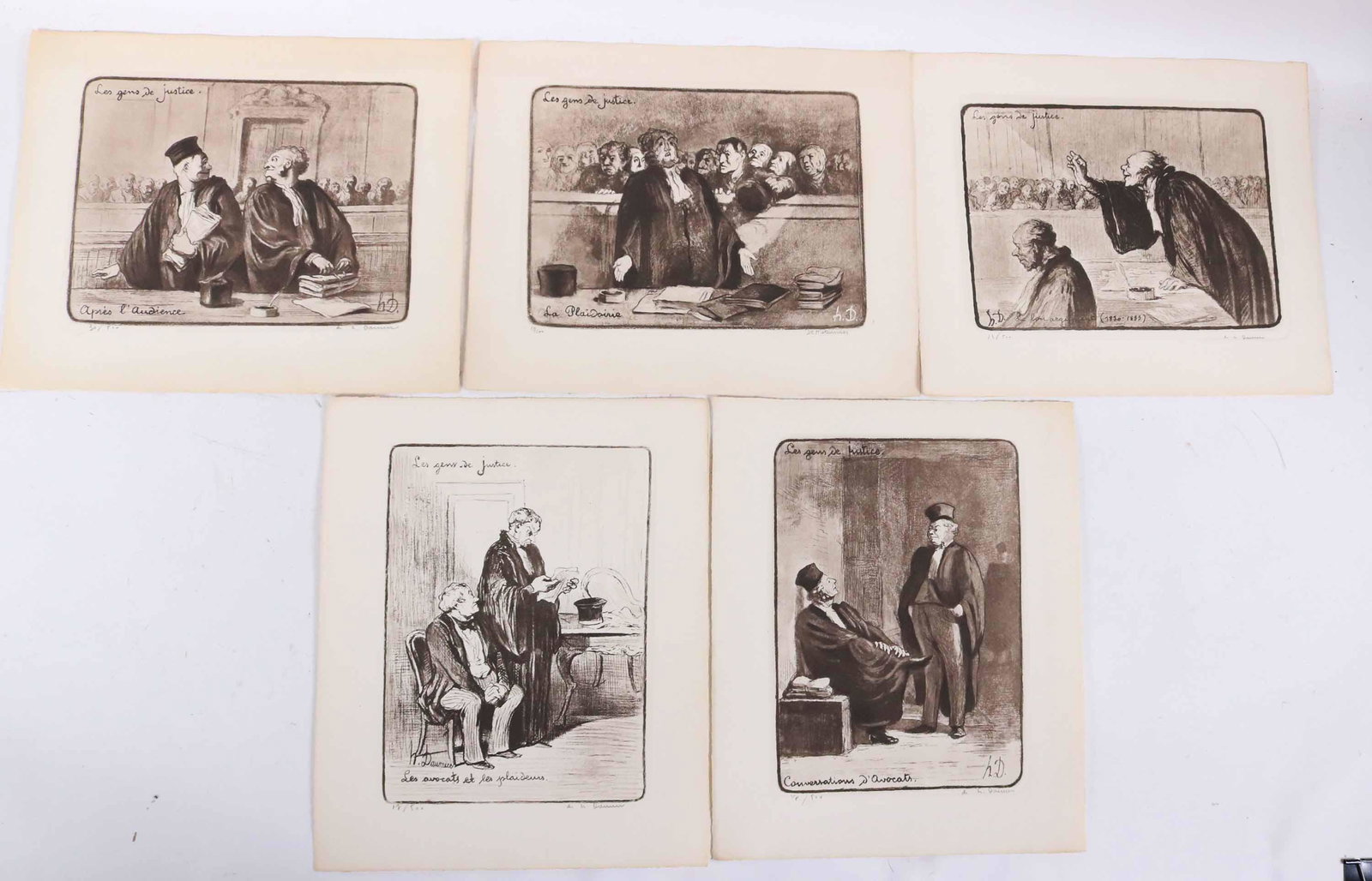 Honore Daumier, Five Lithographs (1 of 8)