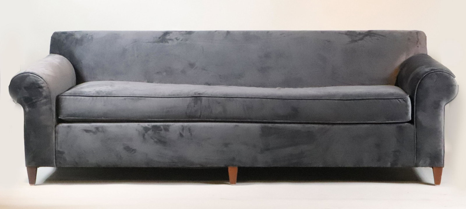 Century Furniture Grey Velvet Upholstered Sofa (1 of 9)