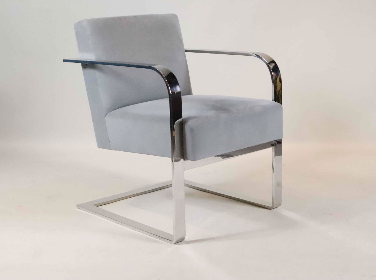 Ralph Lauren Grey-Suede and Chrome Office Chair (1 of 6)