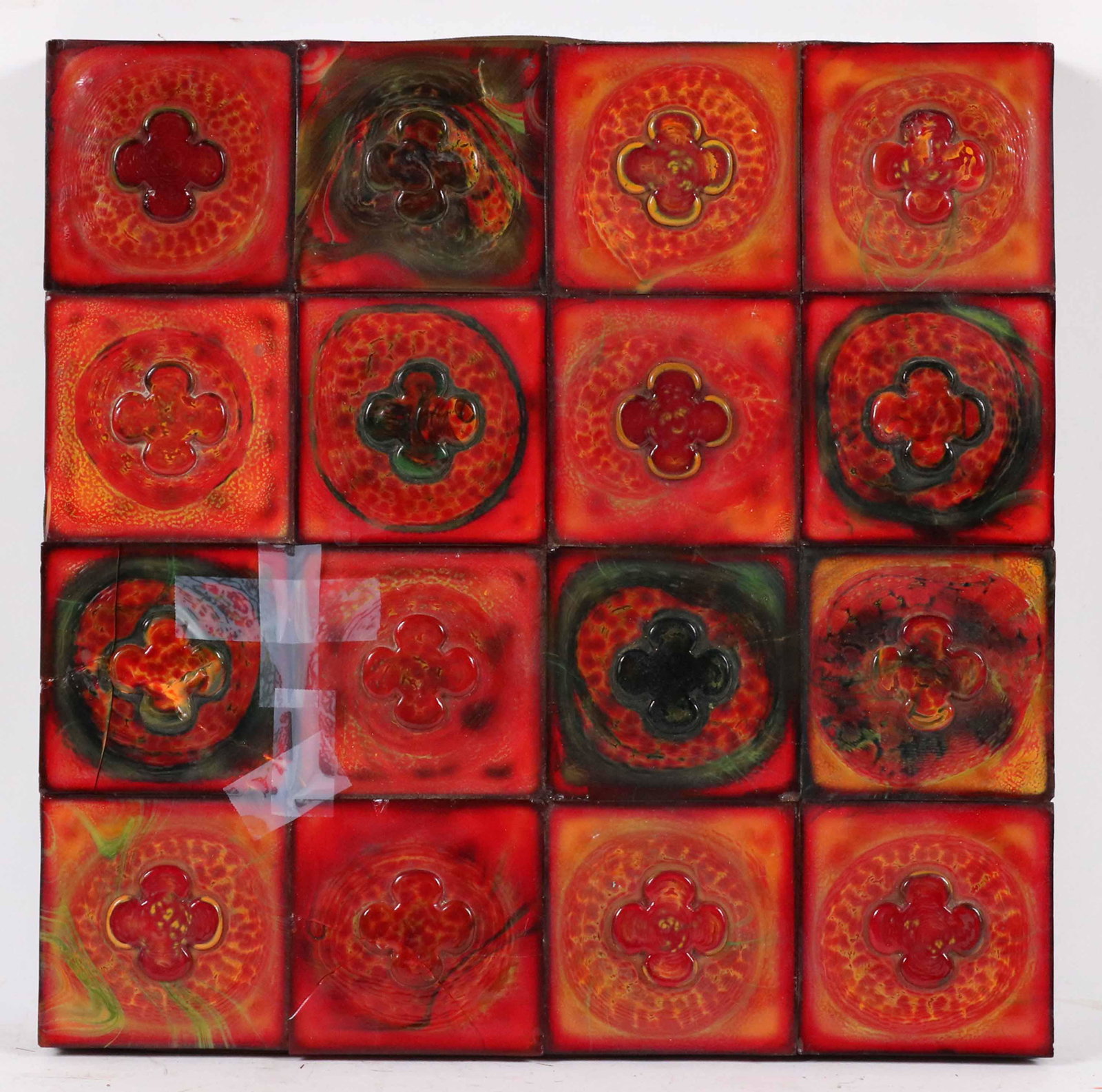 Sixteen Tiffany Studios Favrile Glass Tiles (1 of 5)