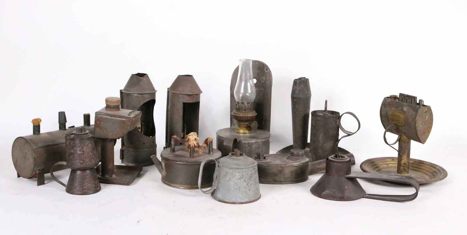 Group of Twelve Metal Lighting Devices (1 of 7)