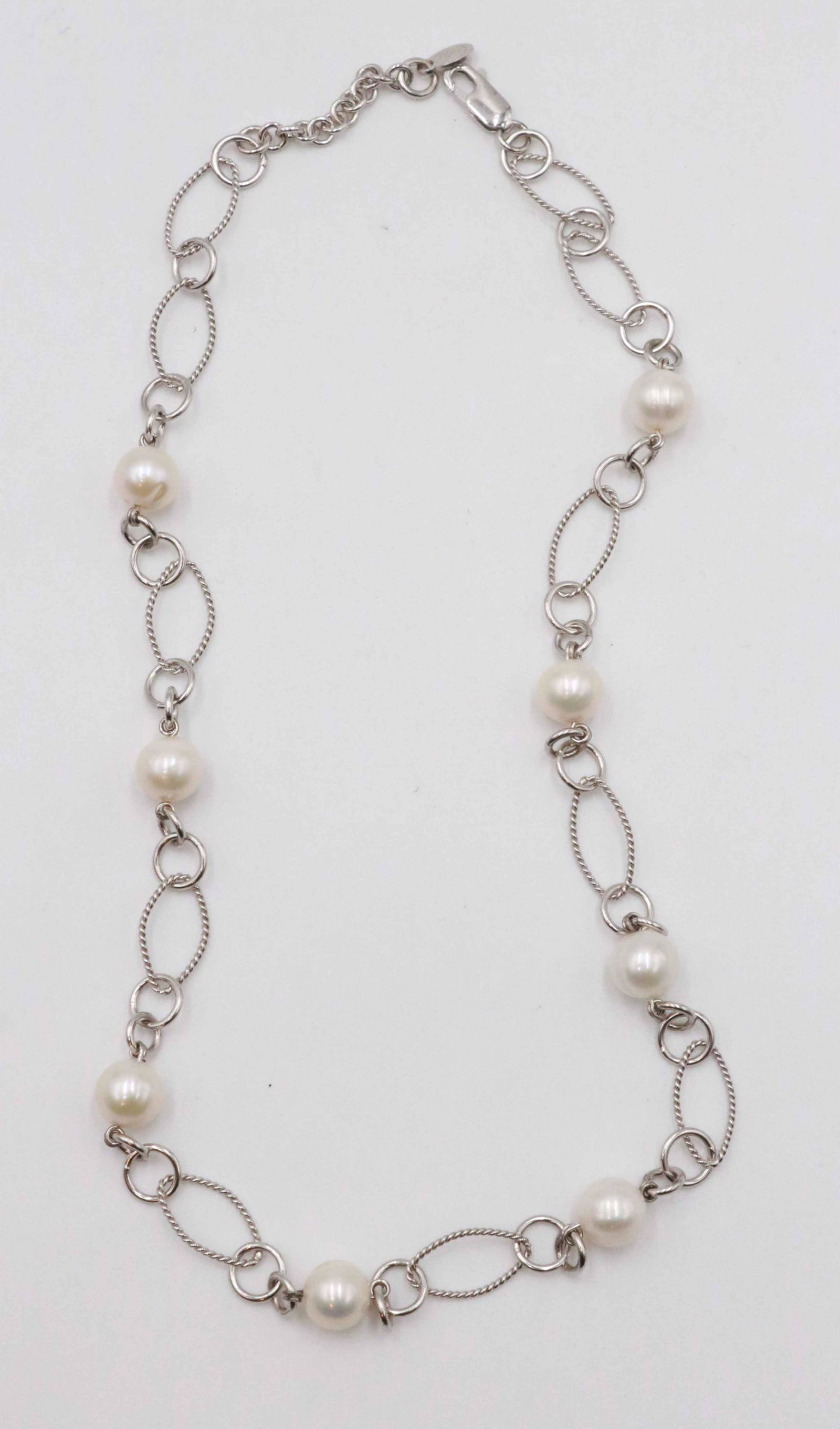 Sterling Silver & Cultured Pearl Necklace (1 of 3)
