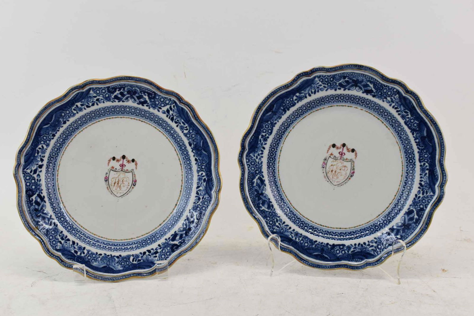 Pair of Chinese Export Armorial Plates (1 of 7)
