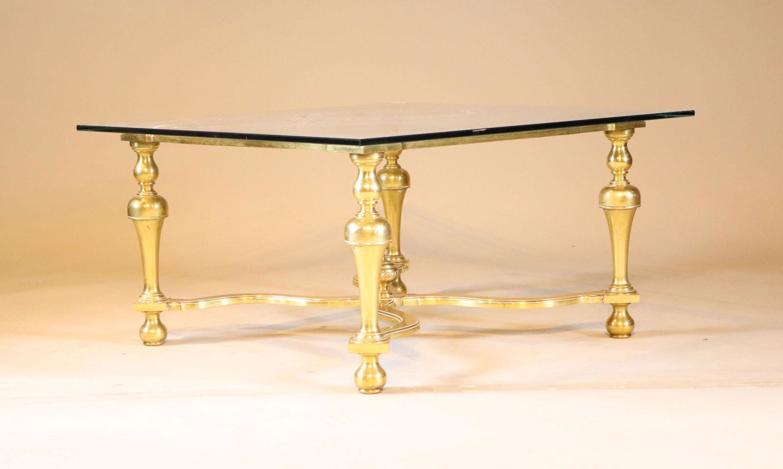Baroque Style Brass and Glass Top Low Table (1 of 6)
