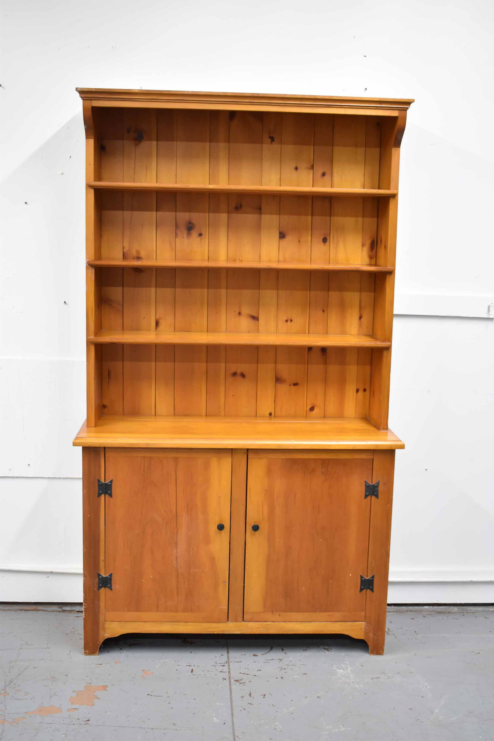 One Piece Pine Hutch Cabinet (1 of 4)