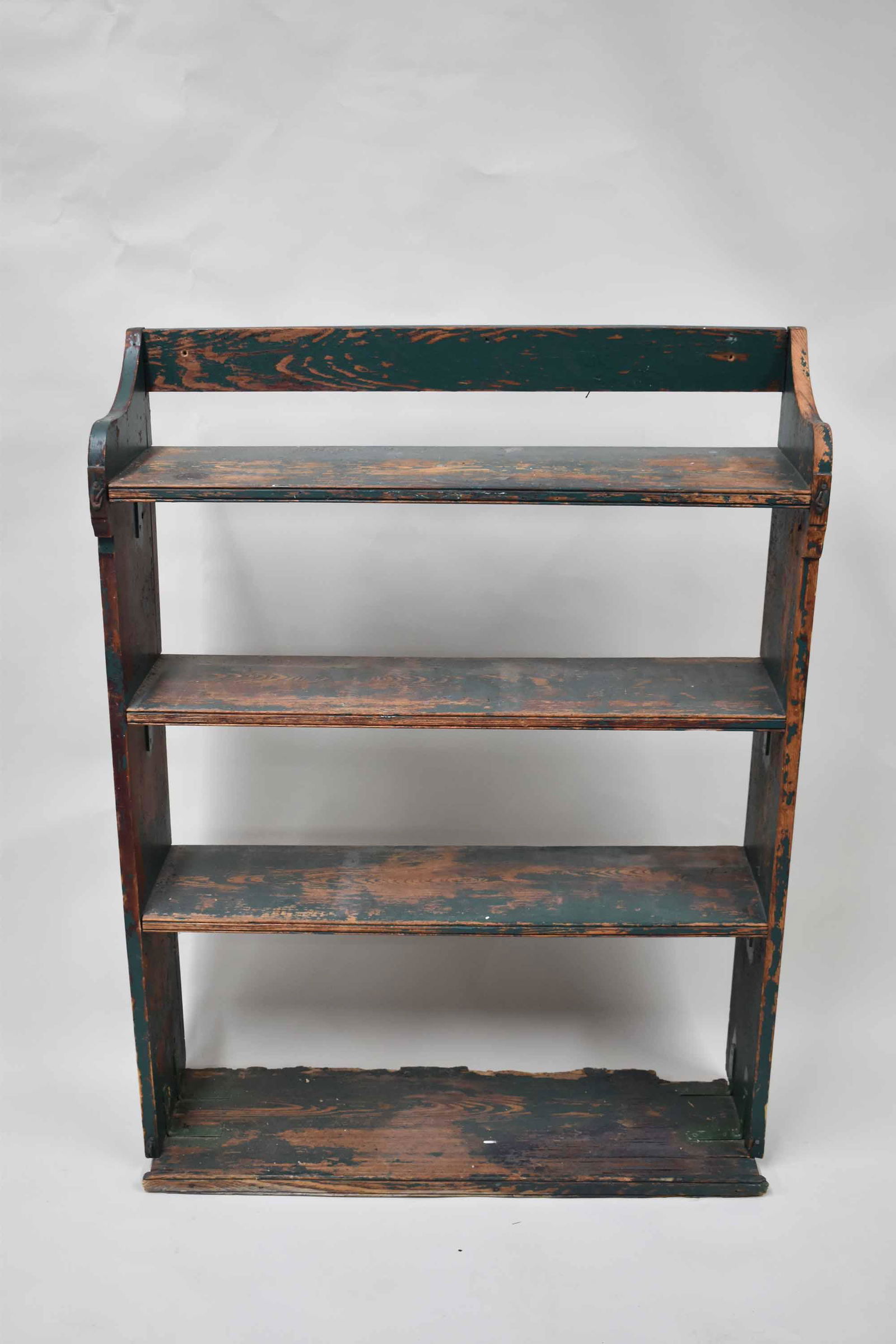 Vintage Blue and Green Painted 4 Tier Bookshelf (1 of 5)