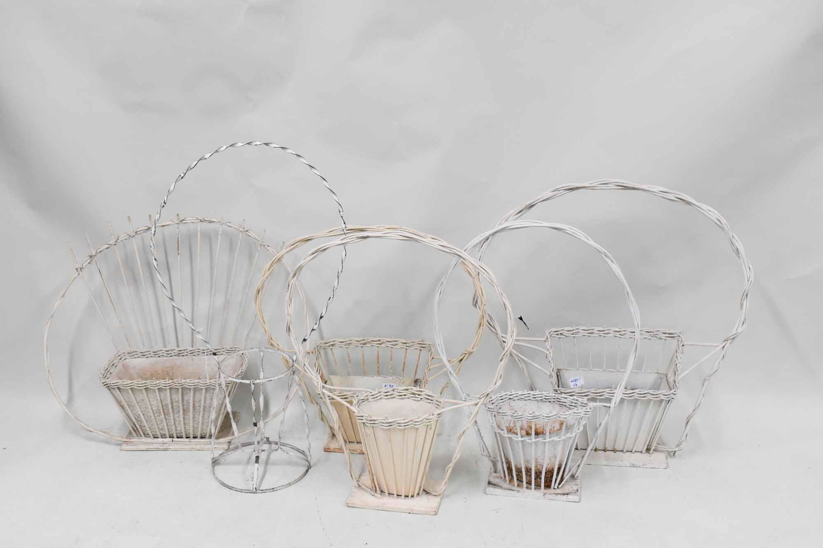 5 Vintage Wicker Funeral Baskets (1 of 4)