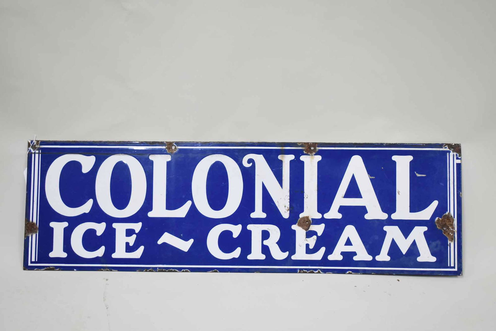 Vintage Colonial Ice Cream Enamel Sign (1 of 7)