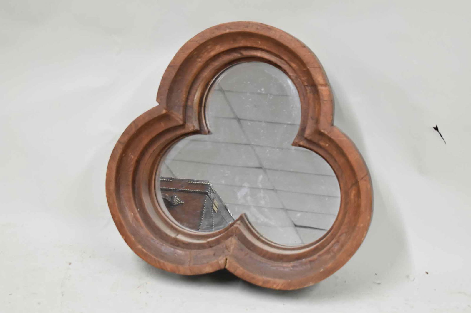 Vintage Wooden Trefoil Window Mirror (1 of 6)
