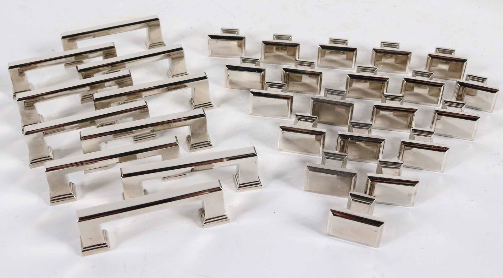 Group of Modern Chrome Drawer Pulls and Knobs (1 of 3)