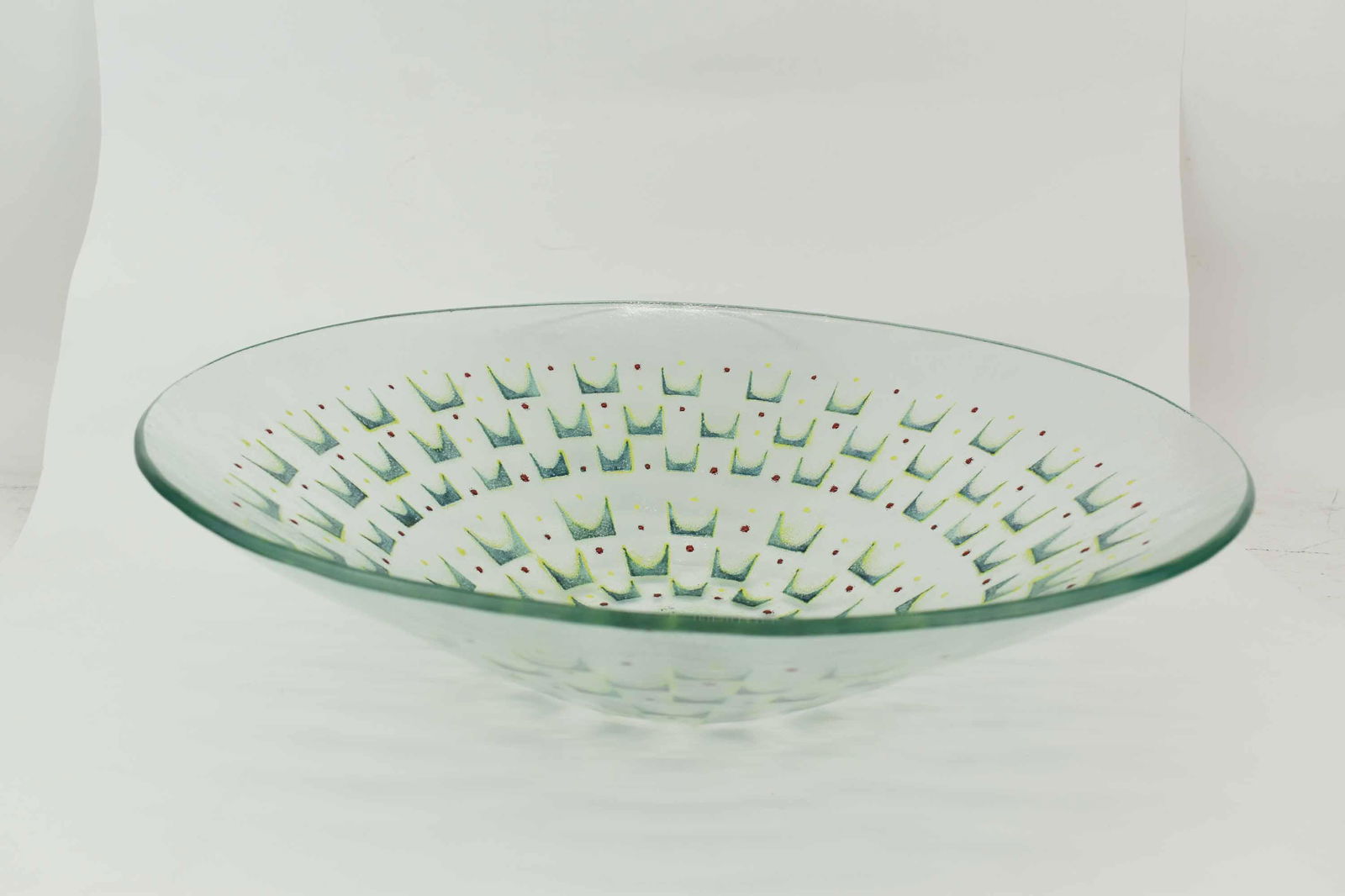Maurice Heaton Fused Art Glass Centerpiece Bowl (1 of 4)