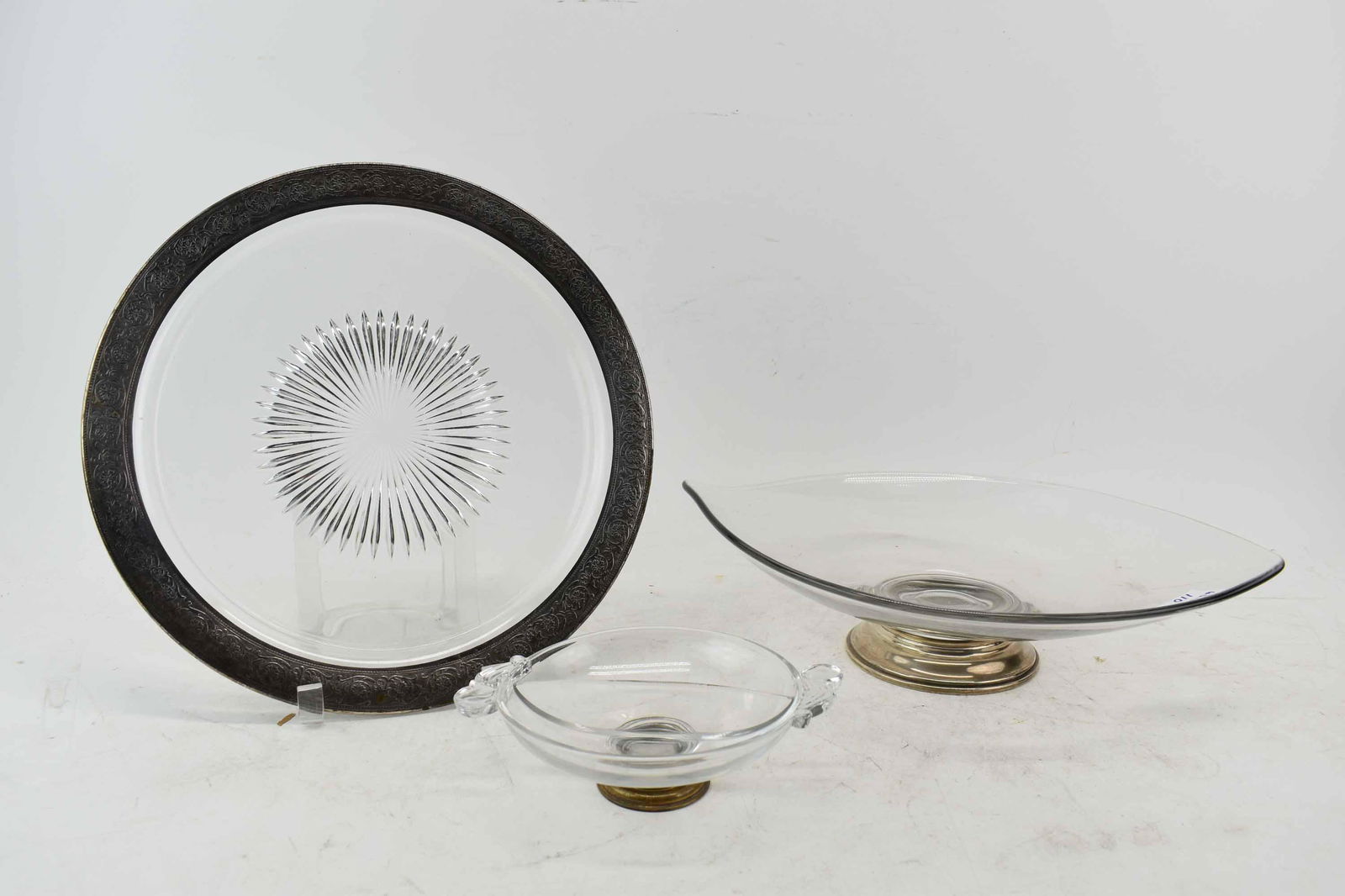 MCM Sterling Footed Teardrop Shaped Glass Bowl (1 of 7)