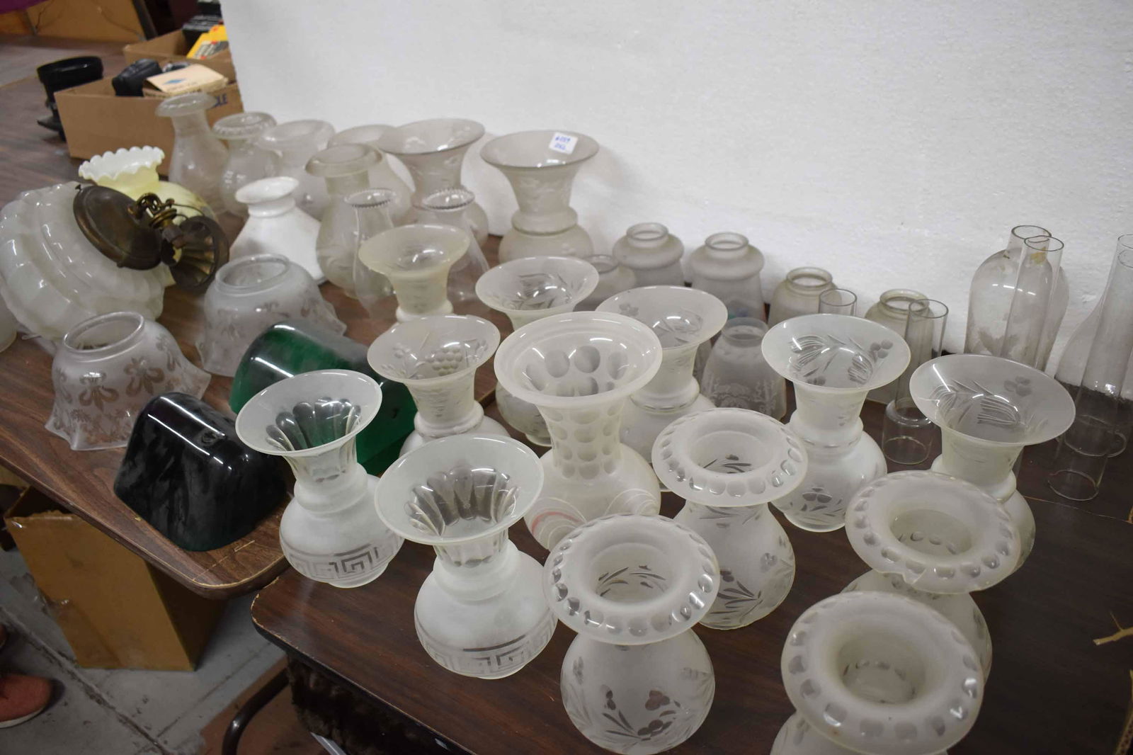 Group of Assorted Glass Chimneys and Light Shades (1 of 10)