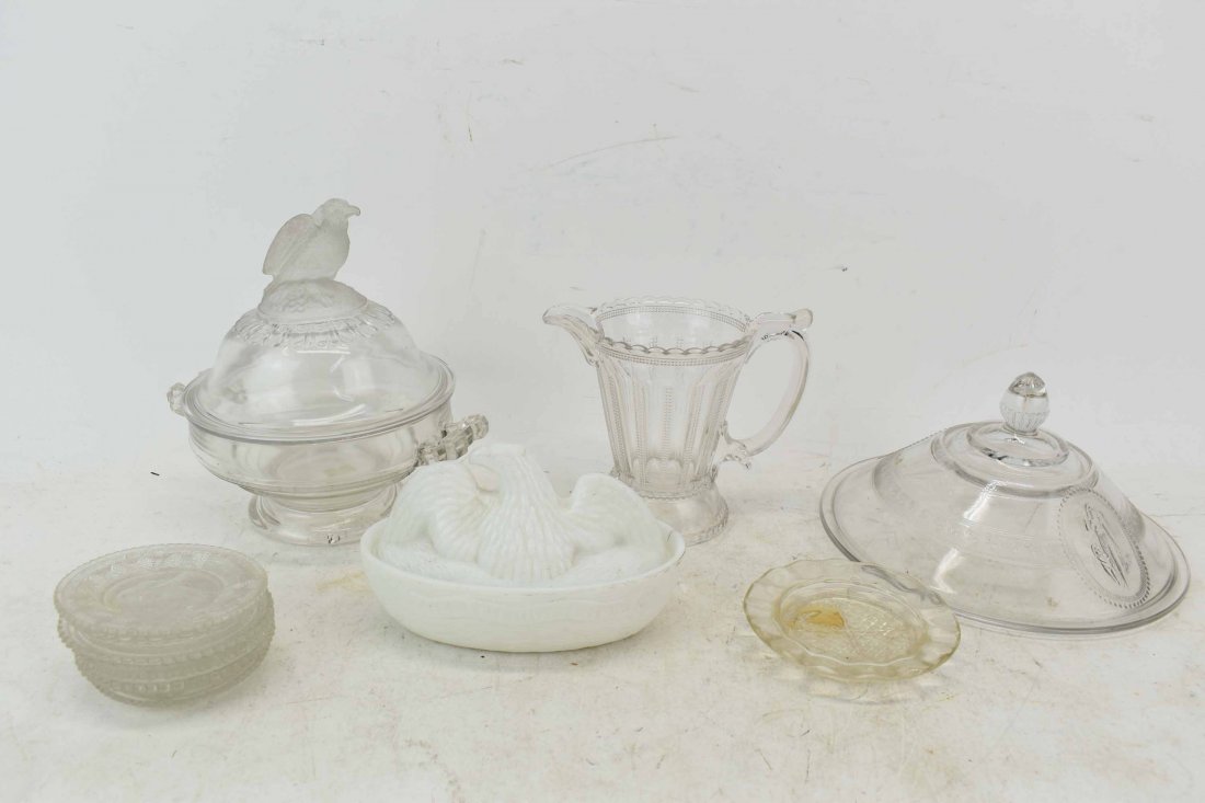 EAPG Frosted Eagle Footed Covered Bowl (1 of 5)