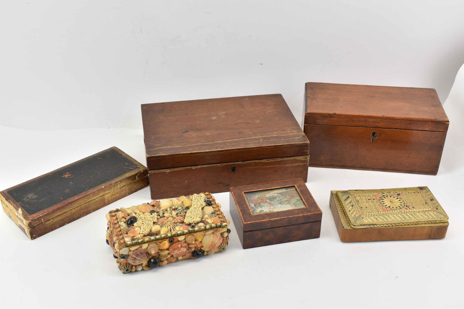 Burl Wood Box with Petit Point Needlework (1 of 8)