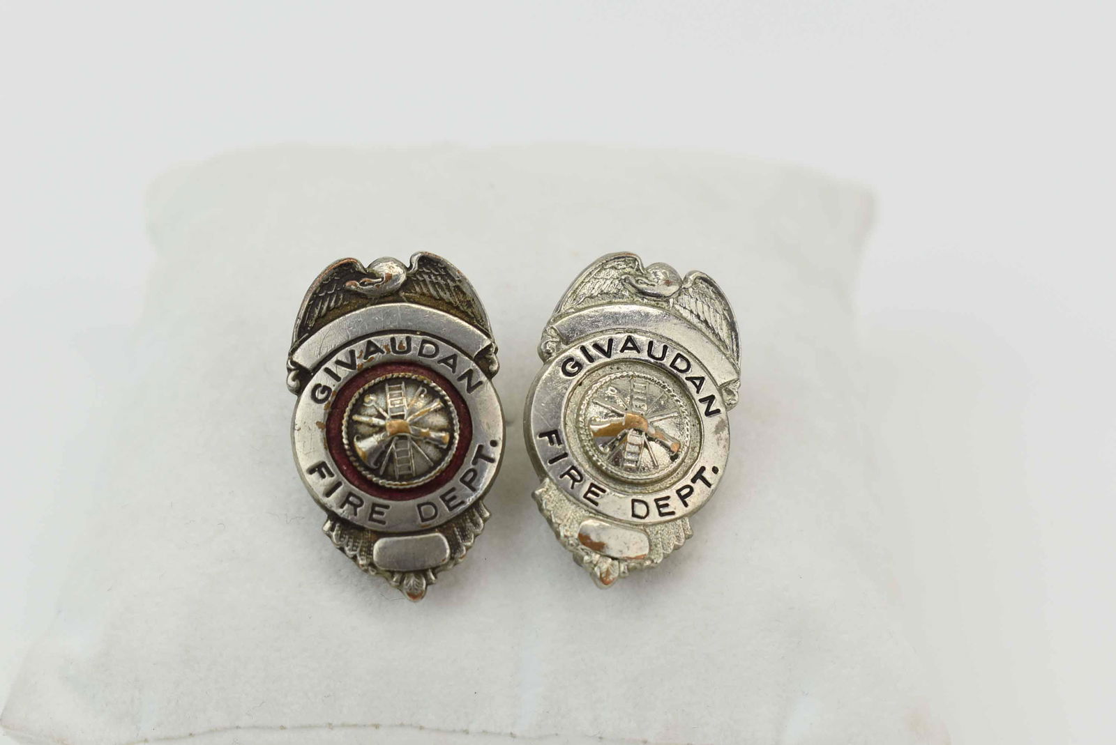 Two Vintage Givaudan Fire Department Badges (1 of 3)