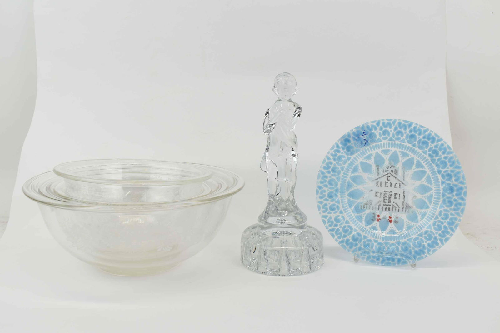 4 Pyrex Colonial Mist Clear Mixing Bowls (1 of 9)