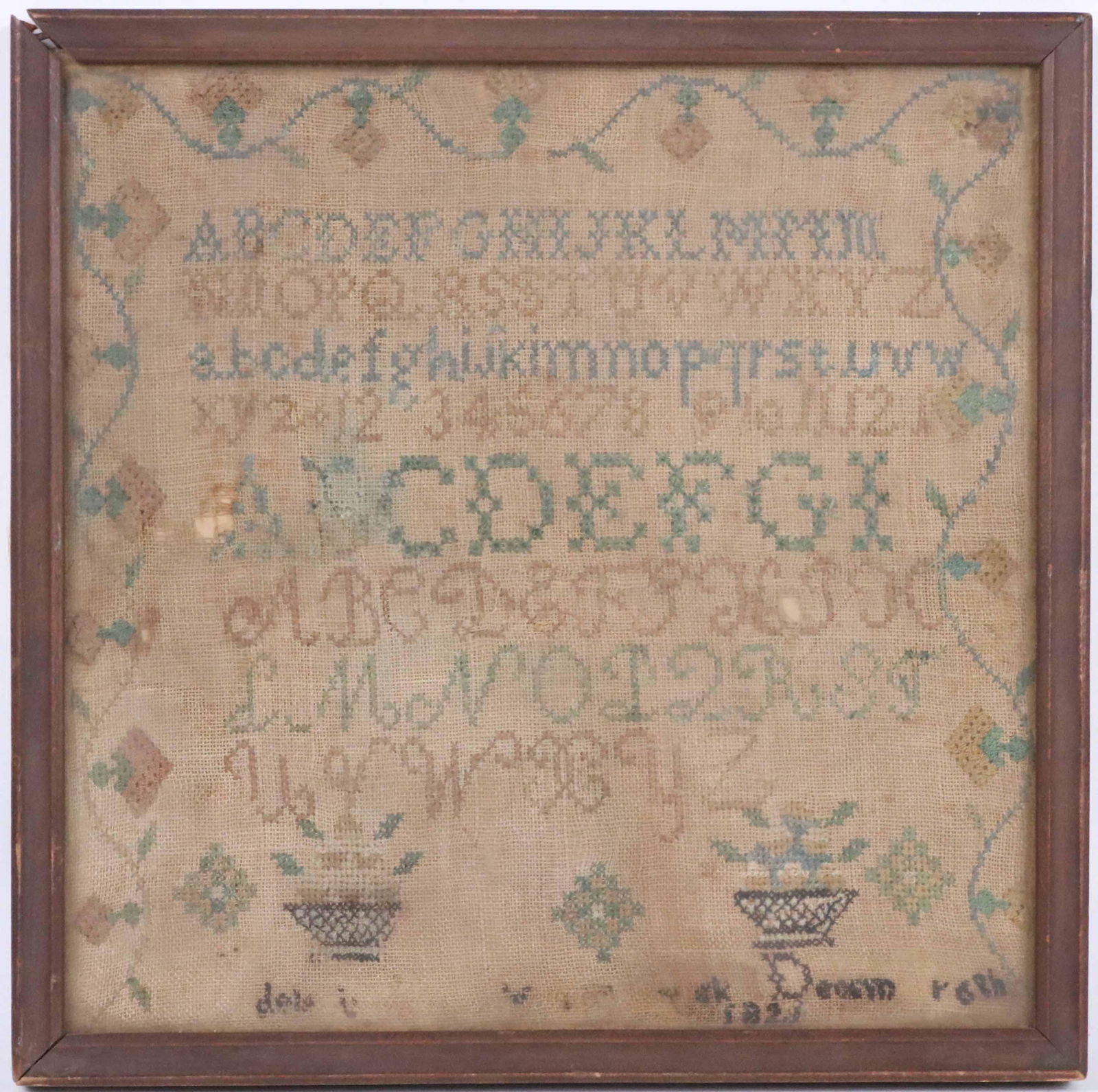 Needlepoint Sampler, Dated 1821 (1 of 5)