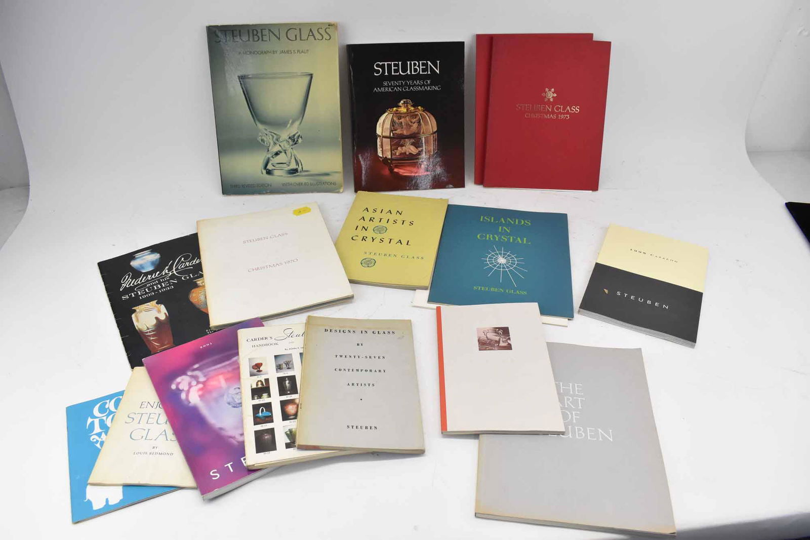 Group of Assorted Steuben Booklets and Catalogs: Group of Assorted Steuben Booklets and Catalogs. Used condition, wear, worn.