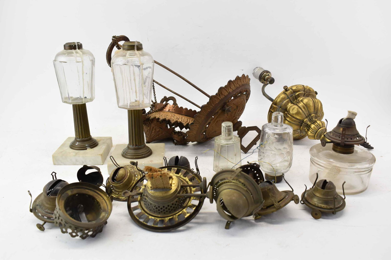 Group of Assorted Oil Lamp Parts & Burners (1 of 9)
