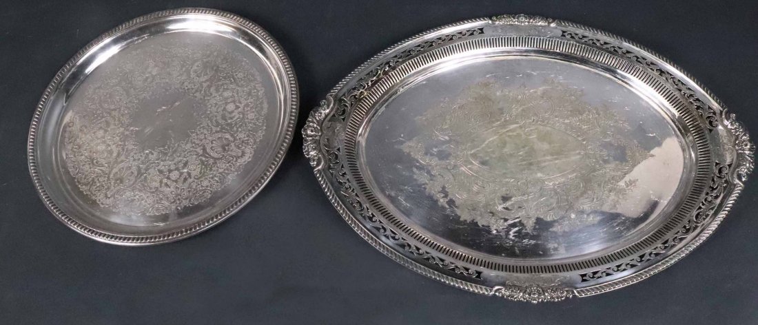 Two Large Silver Plated Trays (1 of 8)