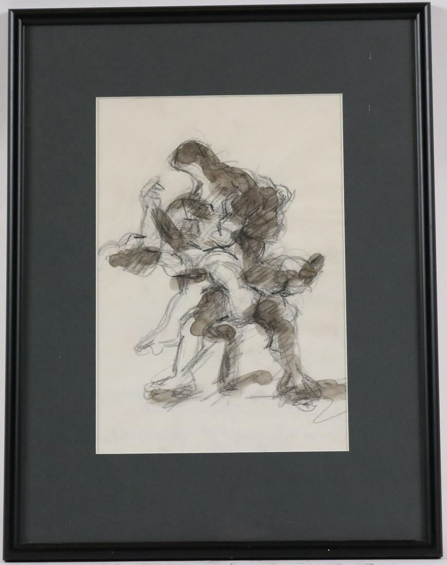 Jacques Lipchitz, Pencil and Wash, "Les Lutteurs" (1 of 8)