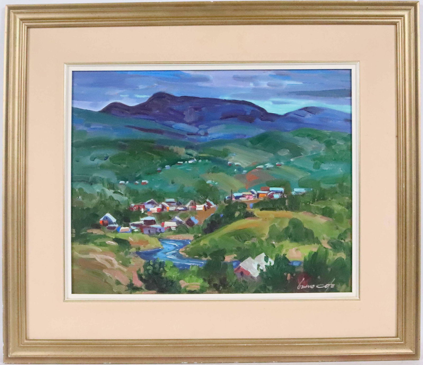 Bruce Cote, Oil on Panel, Village with Stream (1 of 10)