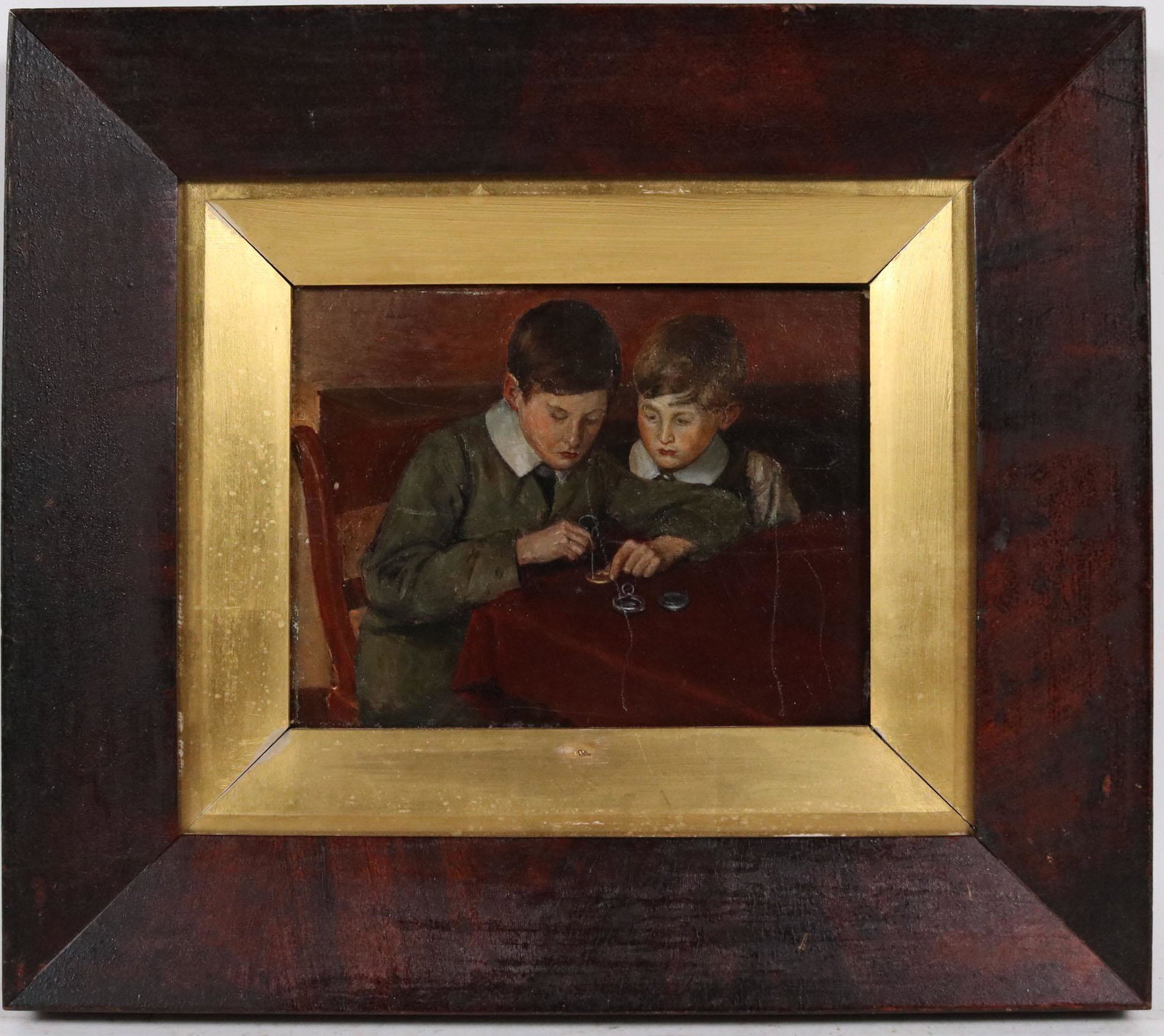 Oil on Canvas, Two Boys Repairing a Pocket Watch (1 of 6)