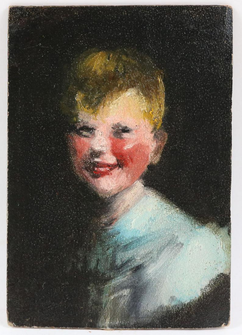 Oil on Board, Portrait of a Young Boy (1 of 3)