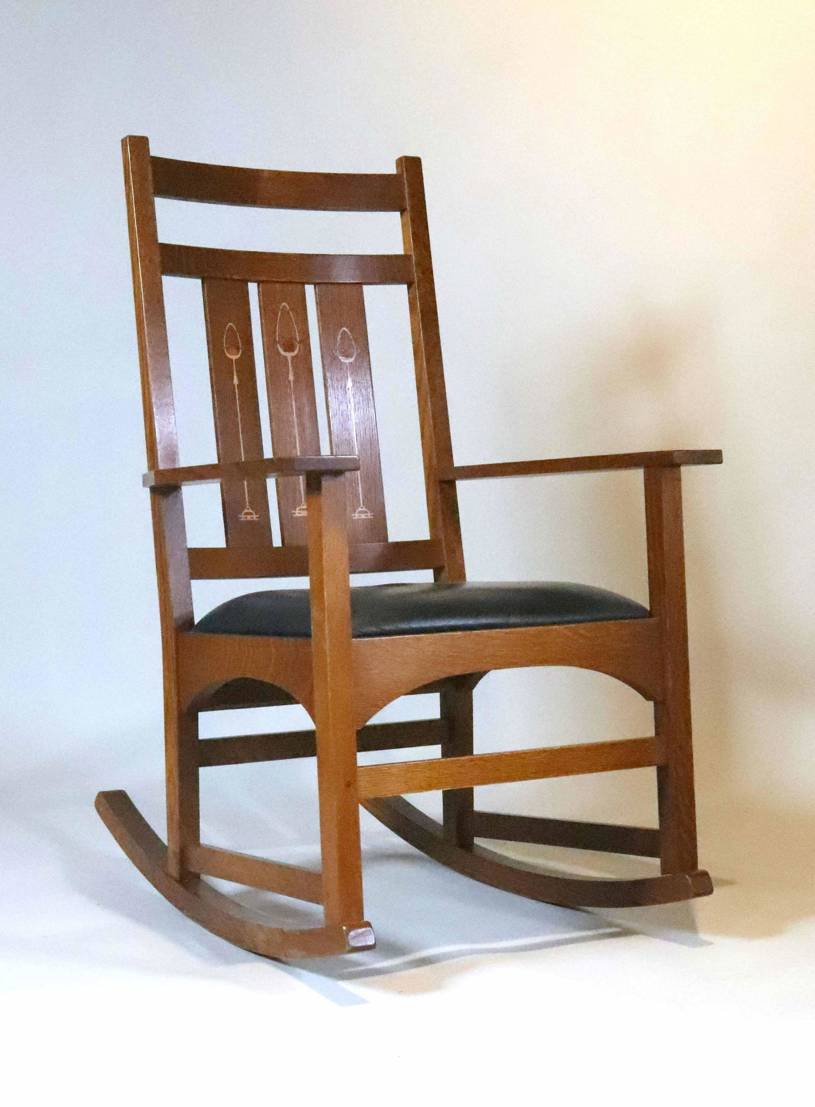 Stickley Inlaid Oak Rocking Chair (1 of 7)