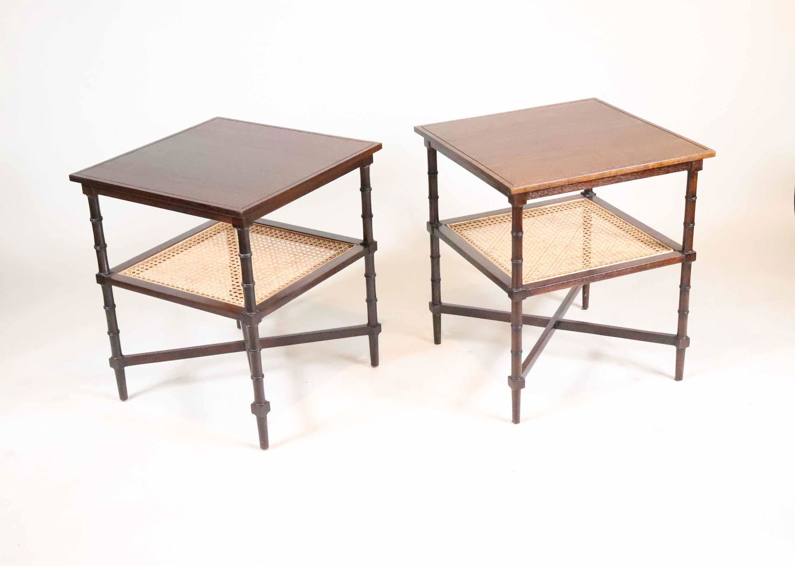 Pair of Regency Style Mahogany 2-Tier Side Tables (1 of 7)