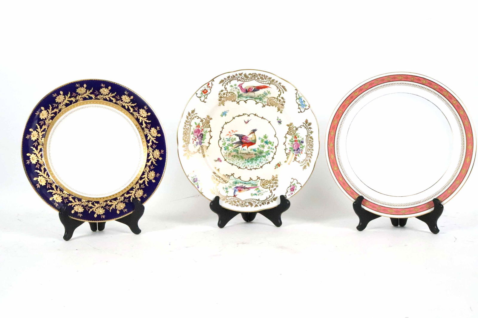Ten Brownfield's Cobalt and Gilt Porcelain Plates (1 of 9)