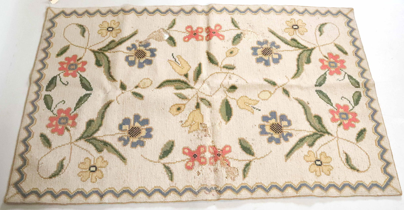 Floral Decorated Needlepoint Rug (1 of 9)