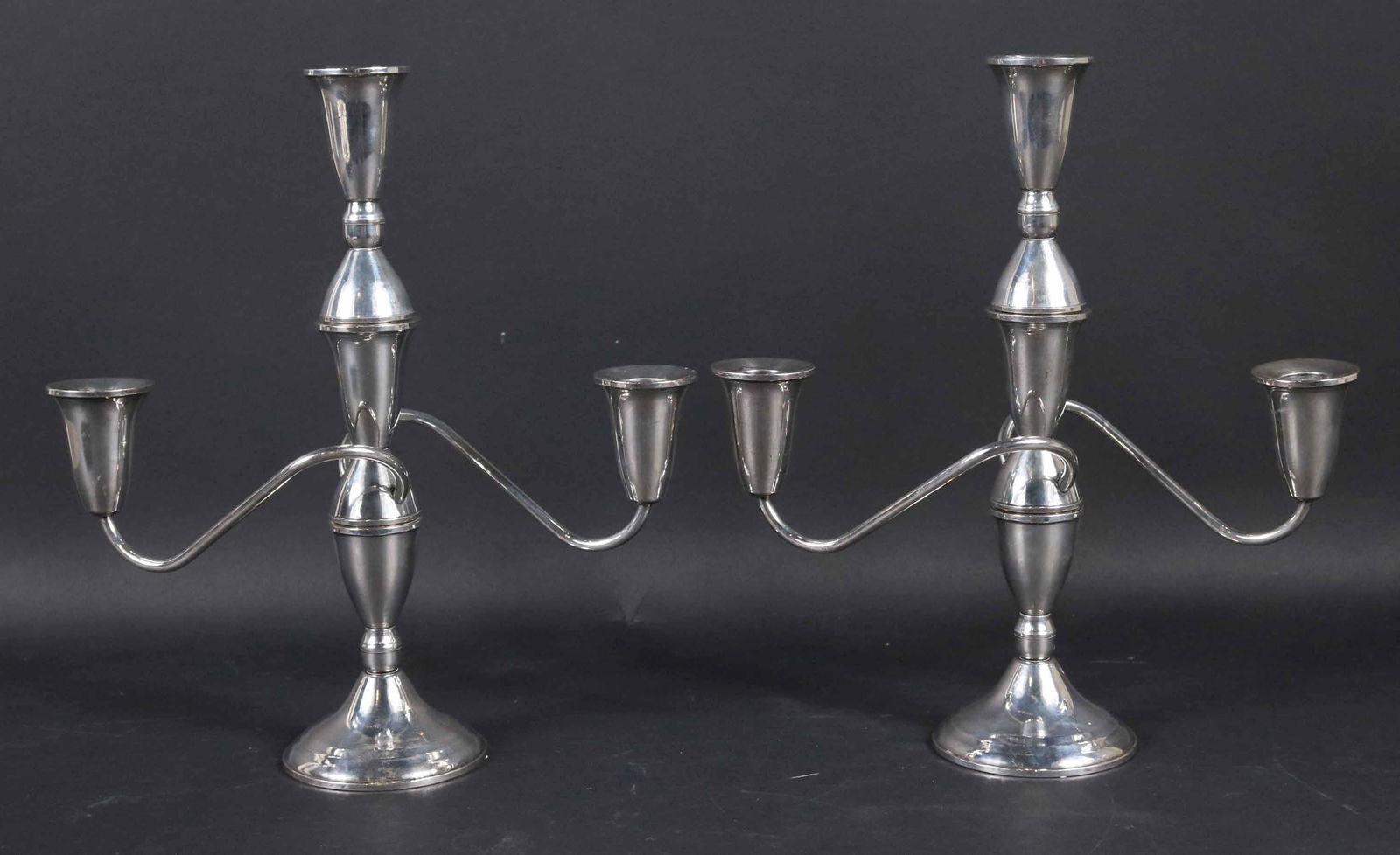Pr of Raimond Sterling Silver Weighted Candelabra (1 of 4)