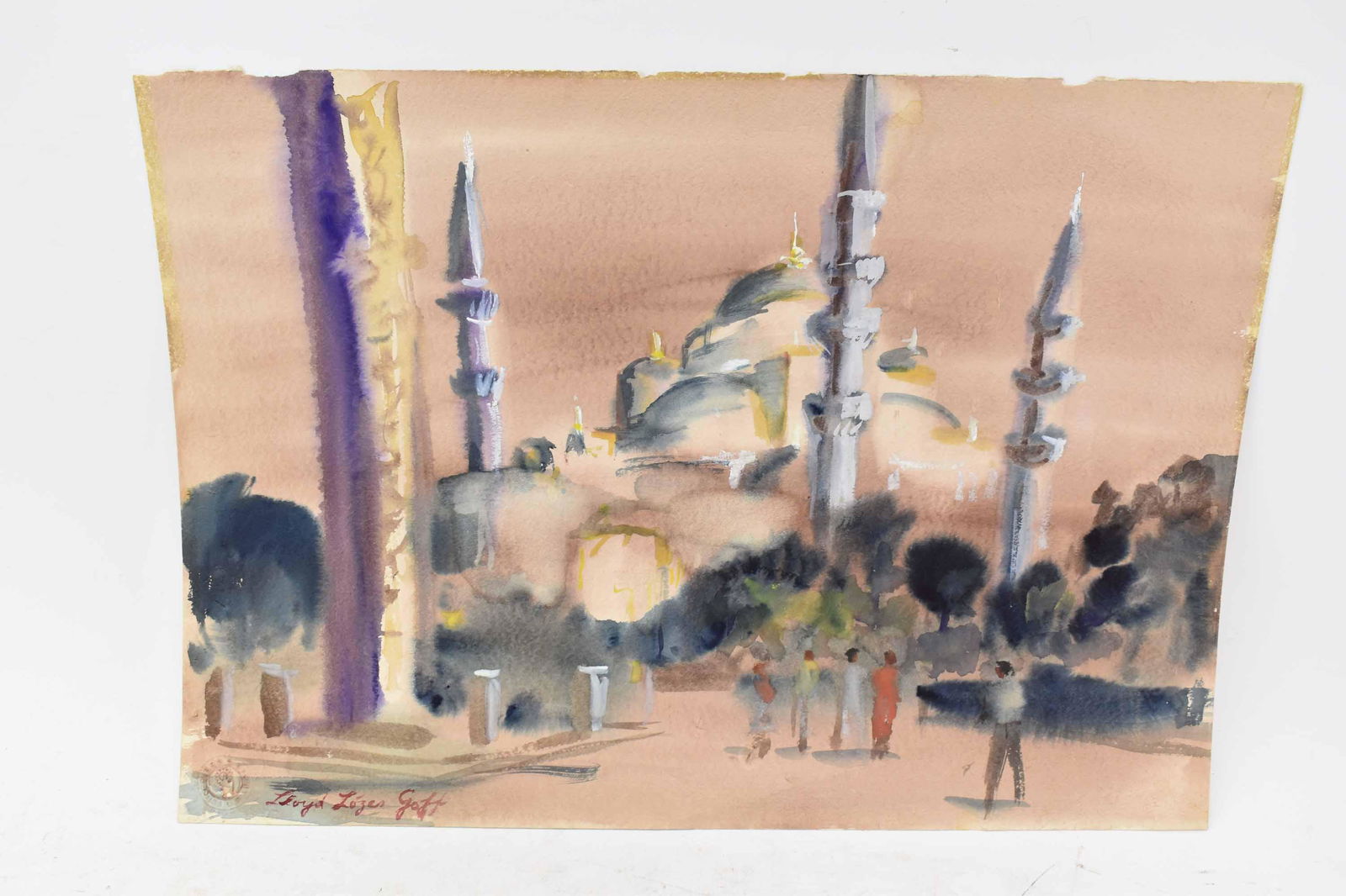 Lloyd Lozes Goff Istanbul Gouache on Paper (1 of 4)