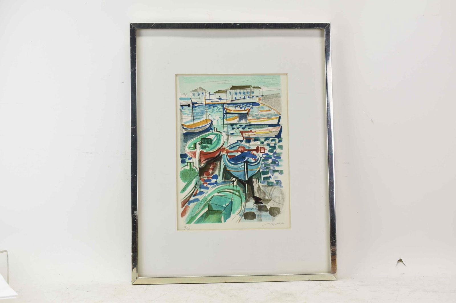 Harbor Scene Signed and Numbered Lithograph (1 of 5)