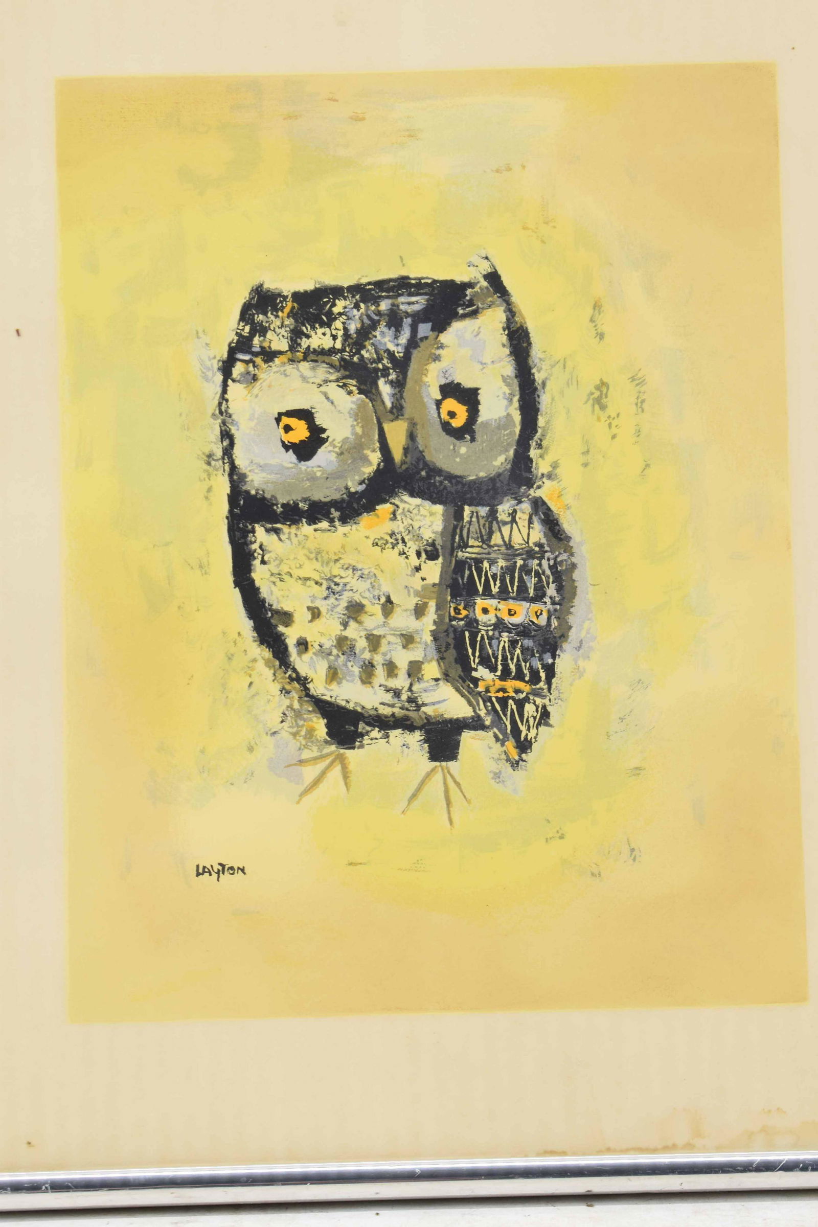 Layton Framed Silkscreen Print of Owl (1 of 4)