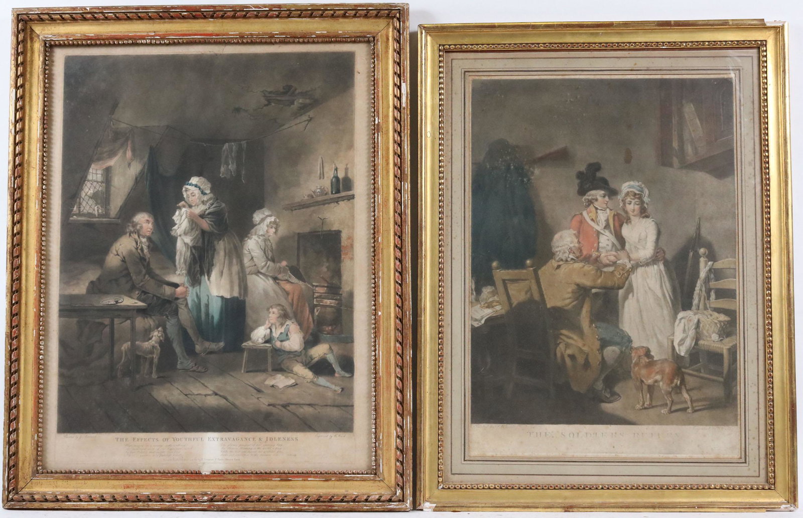 Two Colored Engravings, Interior Scenes (1 of 10)