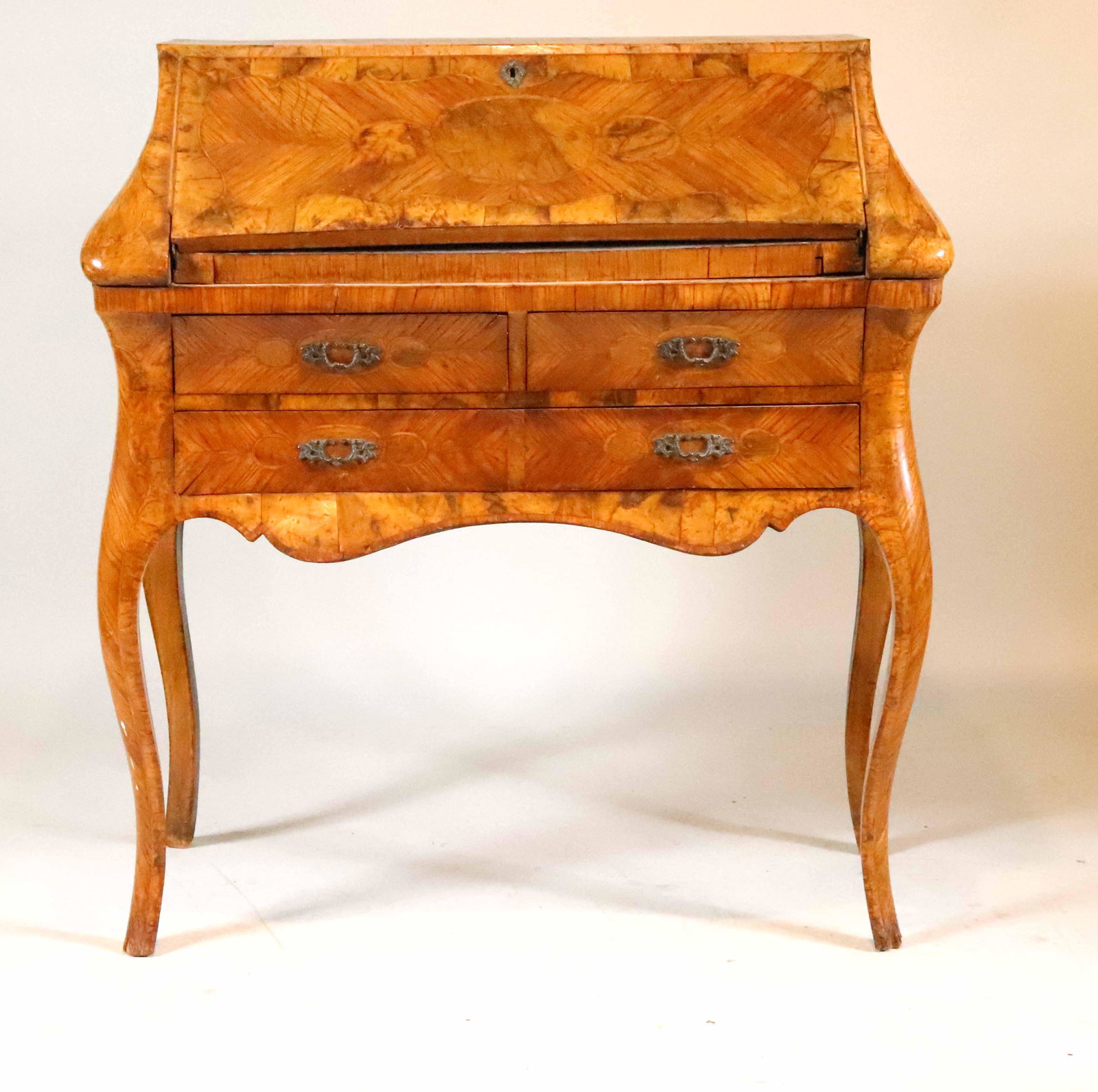 Rococo Style Burl Walnut Slant-Front Desk (1 of 12)