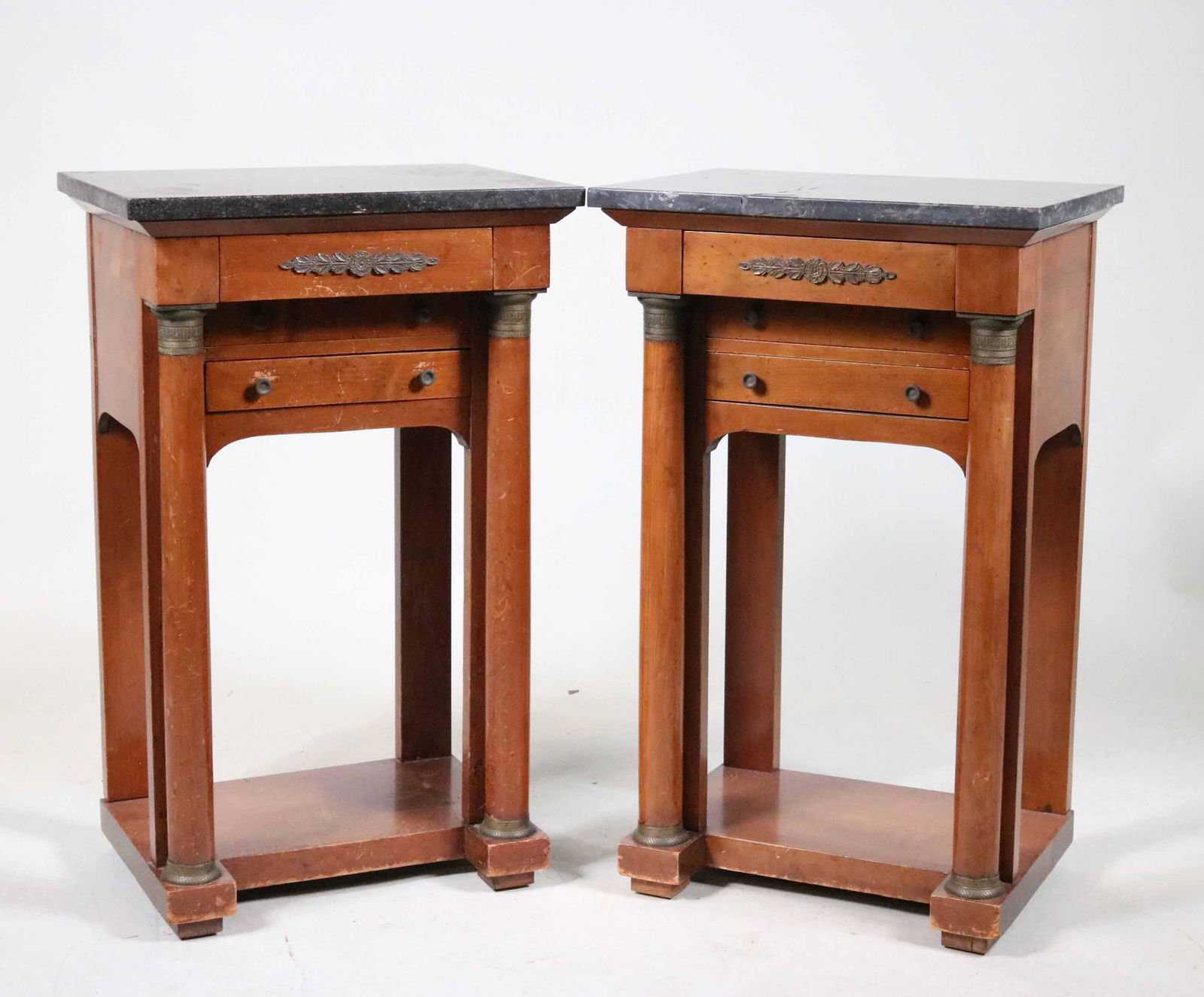 Pair of Empire Style Marble Top Side Tables (1 of 8)