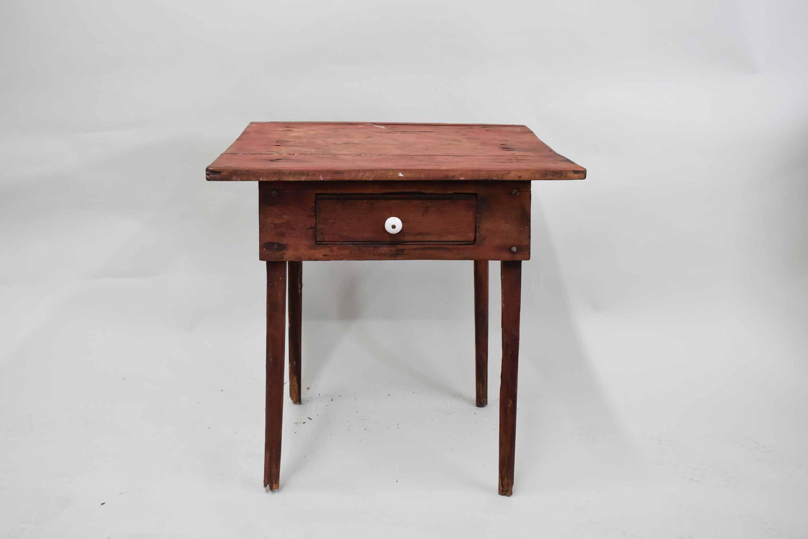 Vintage Red Stained Side Table (1 of 9)