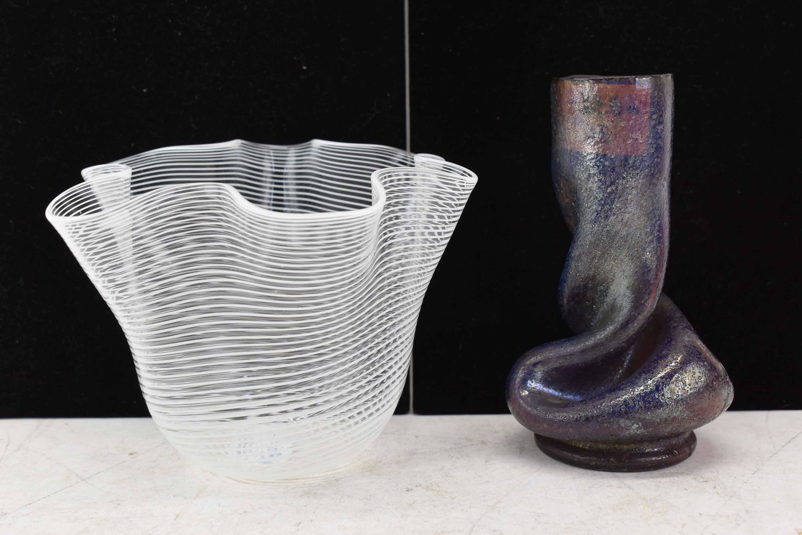 Loetz Style Purple Iridescent Vase (1 of 5)