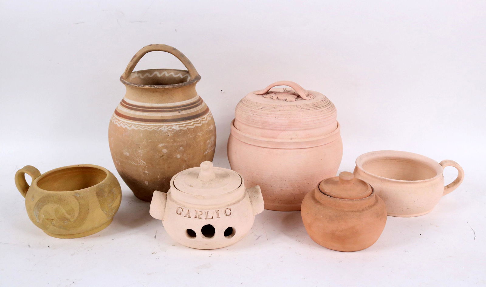 Six Unglazed Earthenware Table Articles (1 of 7)