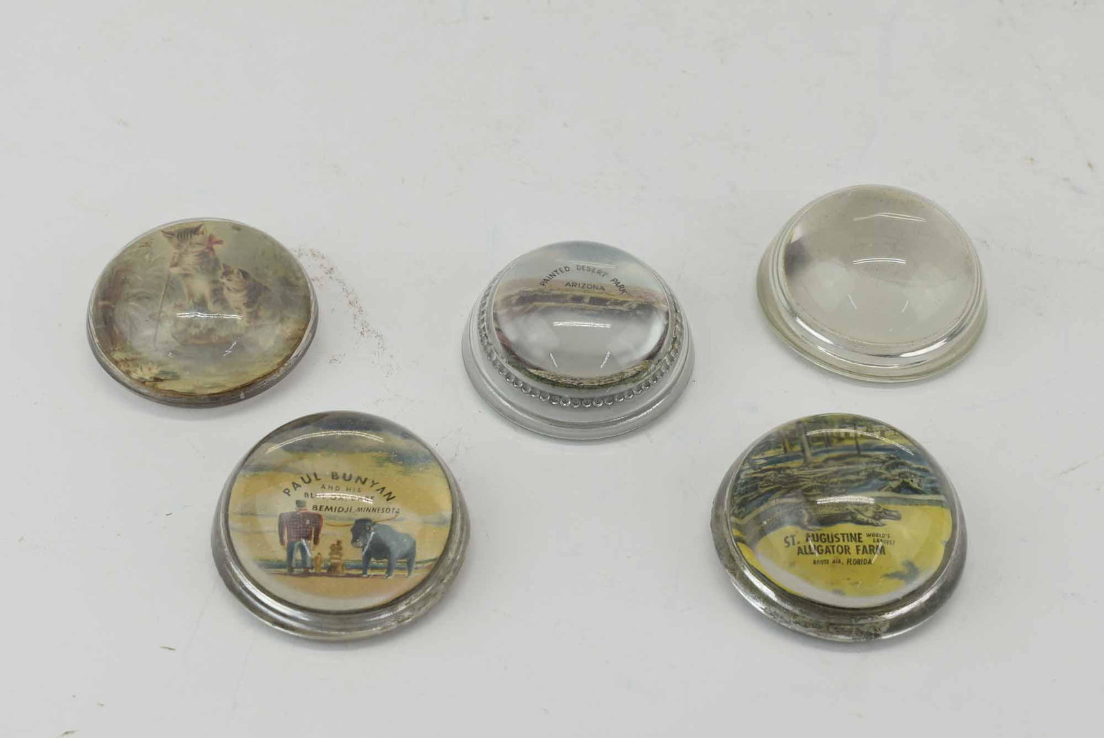 Group of Vintage Souvenir Glass Paperweights (1 of 8)