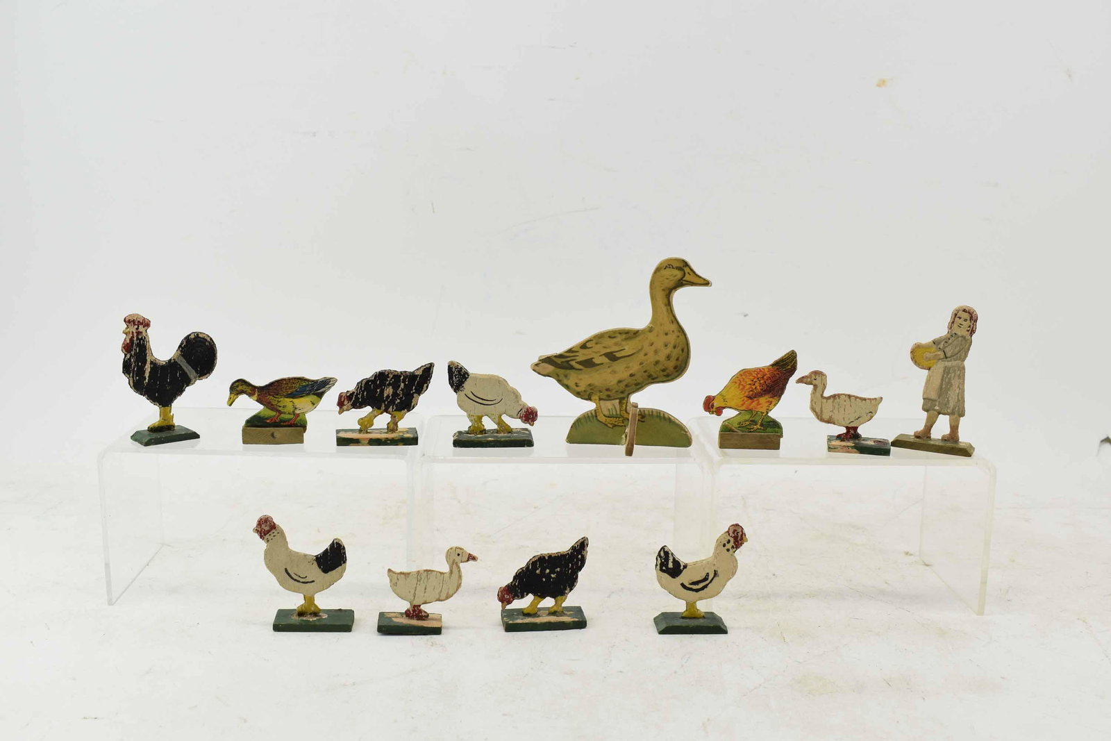 Group of Vintage Painted German Wood Toy Chickens (1 of 5)